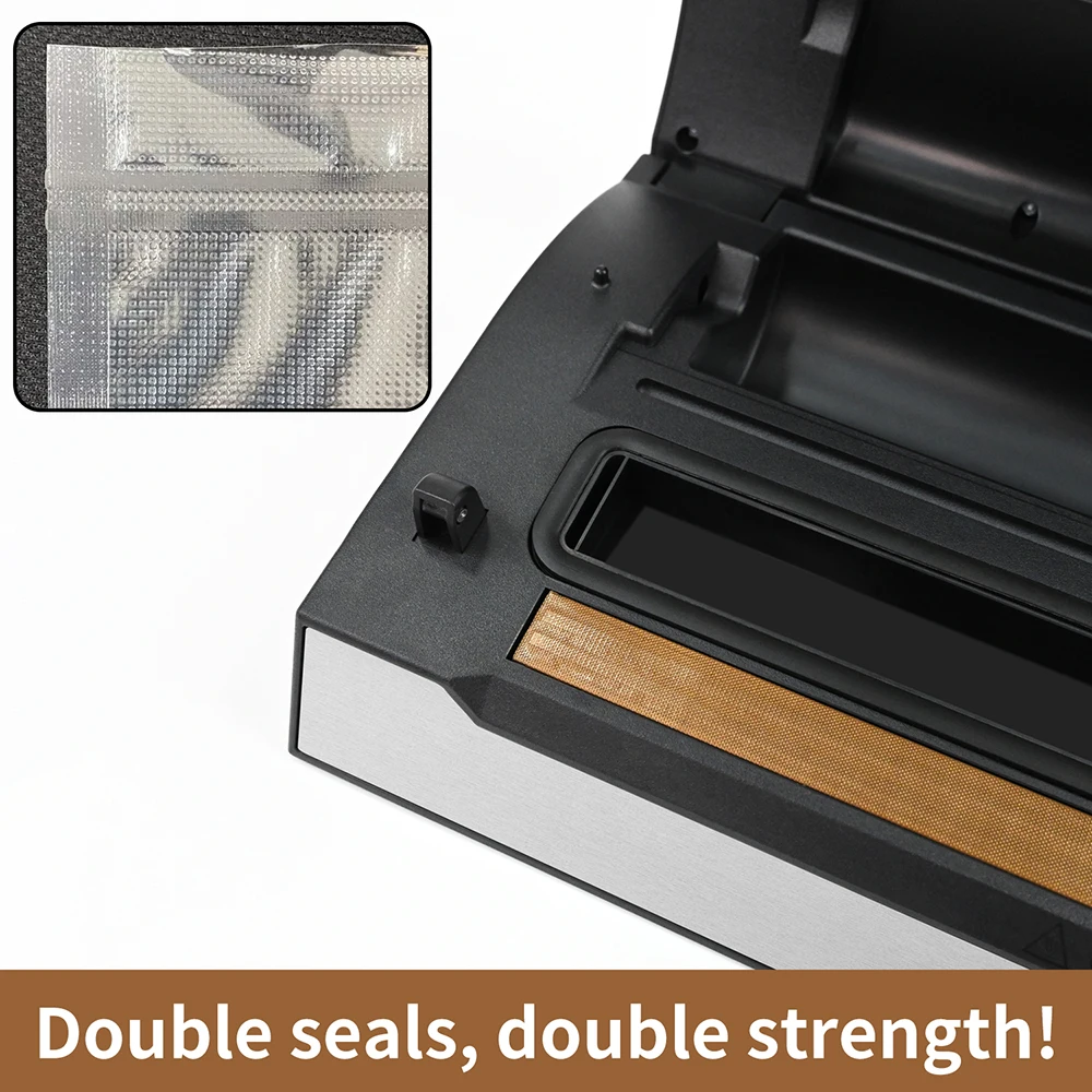 OEM Automatic Electric Handle Vacuum Sealing Machine for Household Use Vacuum Sealer With Double Seals and Timer for Food Fresh