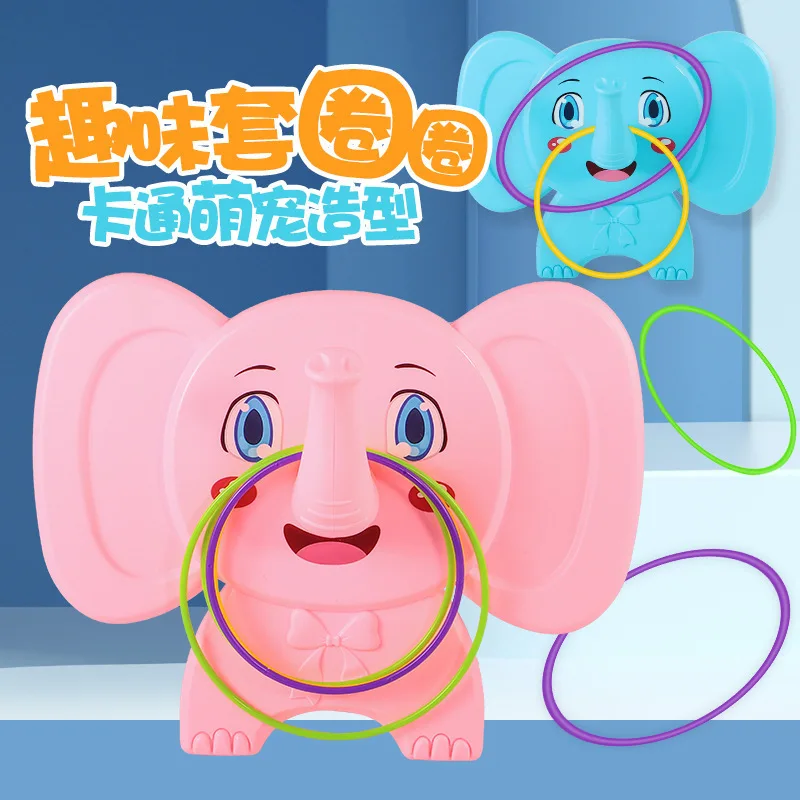 Plastikowe Pierścienie + Pasta Słoń Gra Dziecięca Rzucanie Pierścieniami na Ścianę Zabawki Sportowe Rodzic-Dziecko PK Rzucanie Szybkość Zwinność Trening Gry