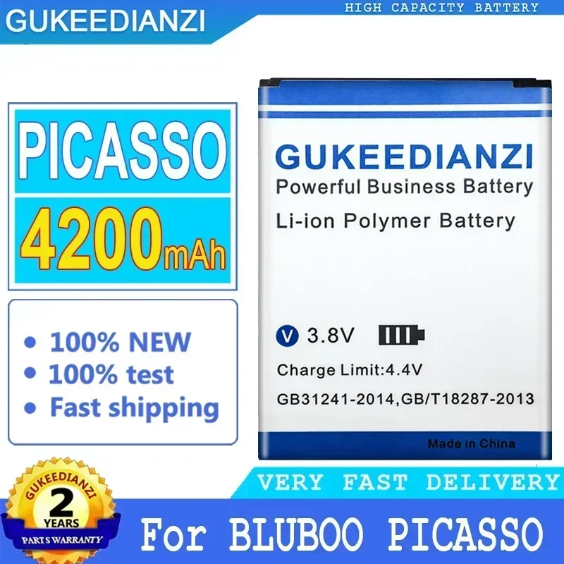 Large Capacity Mobile Phone Replacement Batteries 4200mAh For BLUBOO PICASSO Smartphone Battery