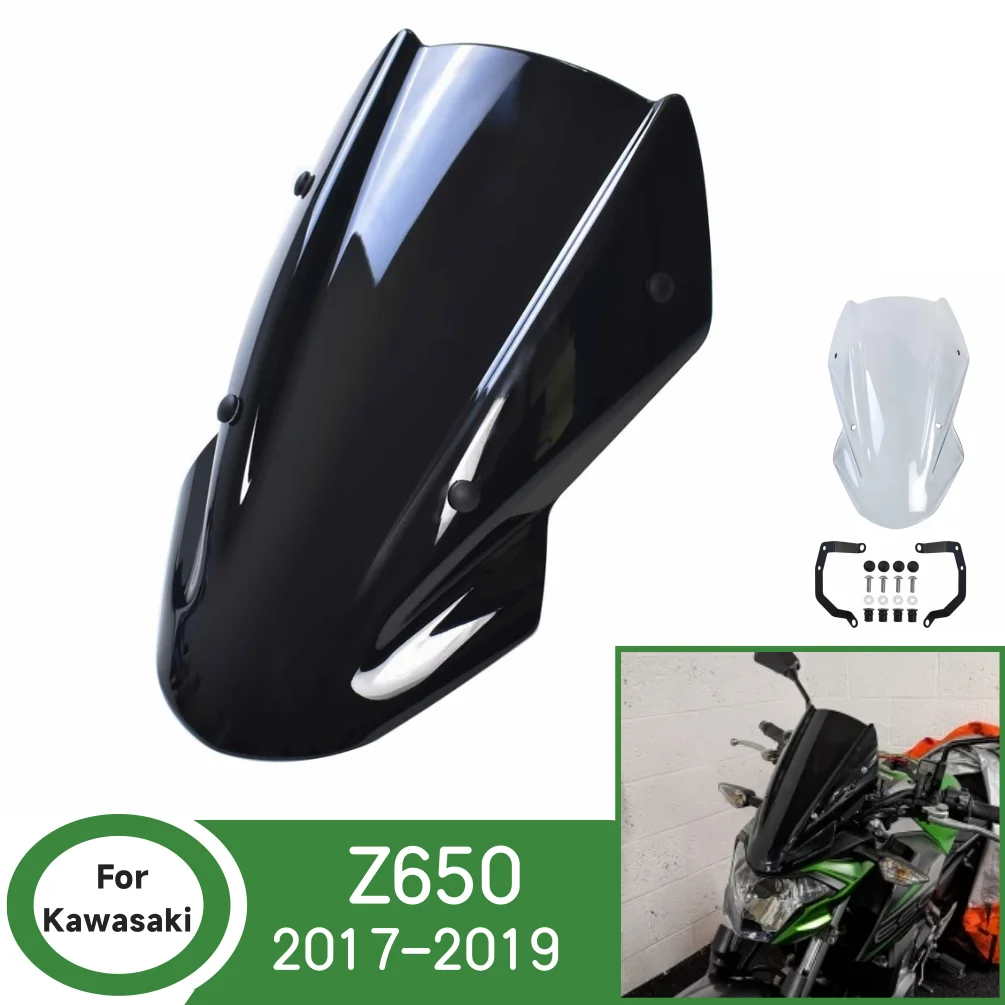 Z650 Front Wind Screen Shield Air Deflectors For Kawasaki Z 650 2017 2018 2019 Windscreen Motorcycle Windshield Accessories