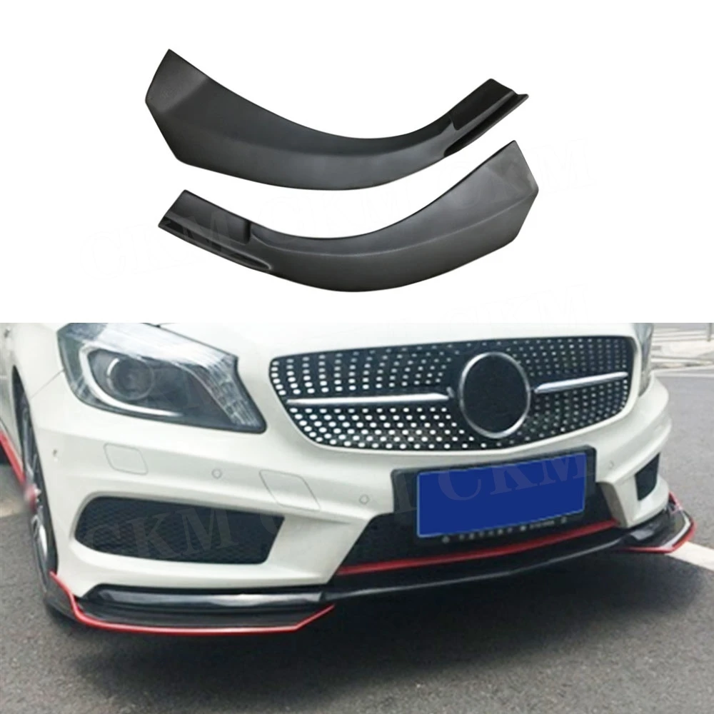 

for Mercedes Benz A Class A180 A200 A250 AMG A45 13-16 Carbon Fiber Front Bumper Splitters Spoiler Side Canards Fog Lamps Trims