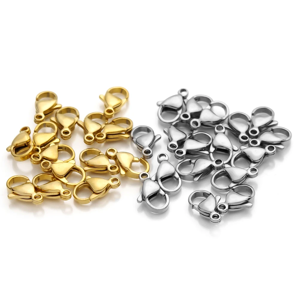 

20pcs Stainless Steel Gold Plated Lobster Clasp Claw Clasp For Bracelet Necklace Chain Diy Jewelry Making Findings Supplies