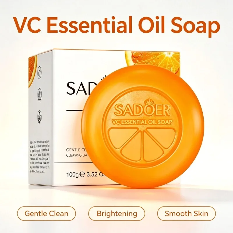 100g Vitamin C Brightening Soap Orange Peel Face Body Whitening Bath Bar Moisturizing Nourishing Dark Spot Remover Skin Care
