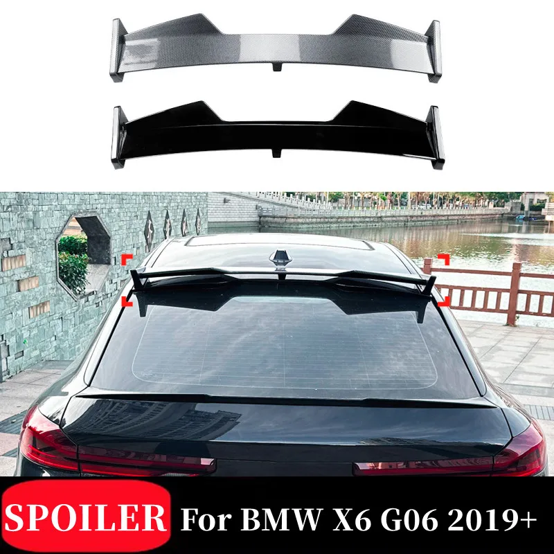 

For 2019+ BMW X6 G06 M Sport ABS Plastic Black Carbon Car Rear windshield Trunk Lid Car Spoiler Wings Part