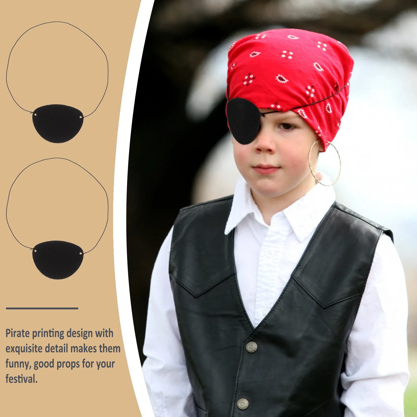 

Набор из 14 детских пиратских повязок на глаз с принтом, тканевые, для костюмов на Хэллоуин, фестивалей и вечеринок