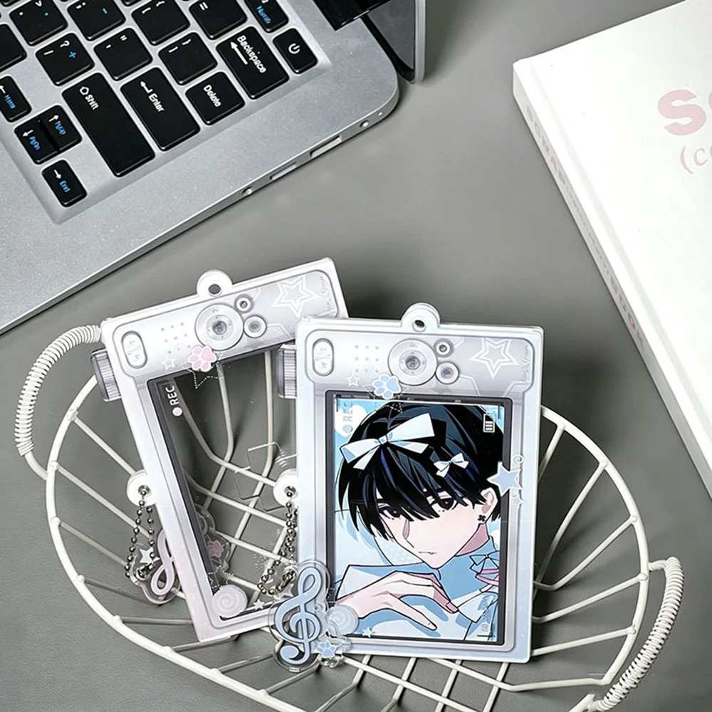 Kpop Photocard Display Frame 3 Inch Acrylic Camera Holder Idol Photo Card Protector Keychain Collectible Showcase