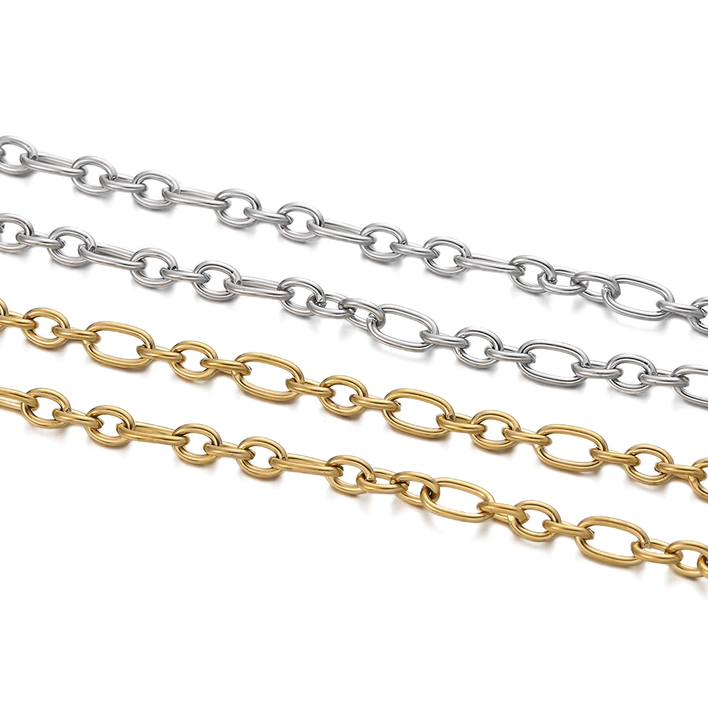 1Meter/Pack 304 Stainless Steel Knot Gold Steel Color Handmade Chains for DIY Necklace Bracelets Jewelry Making Accessories image 5