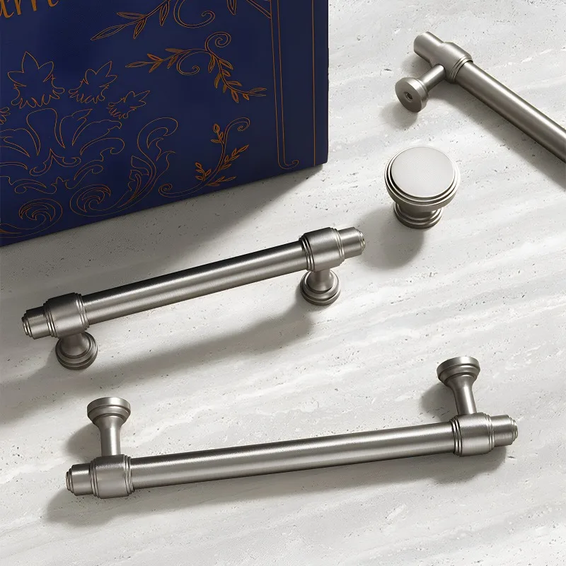 Simple Nickel Brushed Handle Wardrobe Drawer Handle Metal Matte Silver Brass Handle Wardrobe Door 3