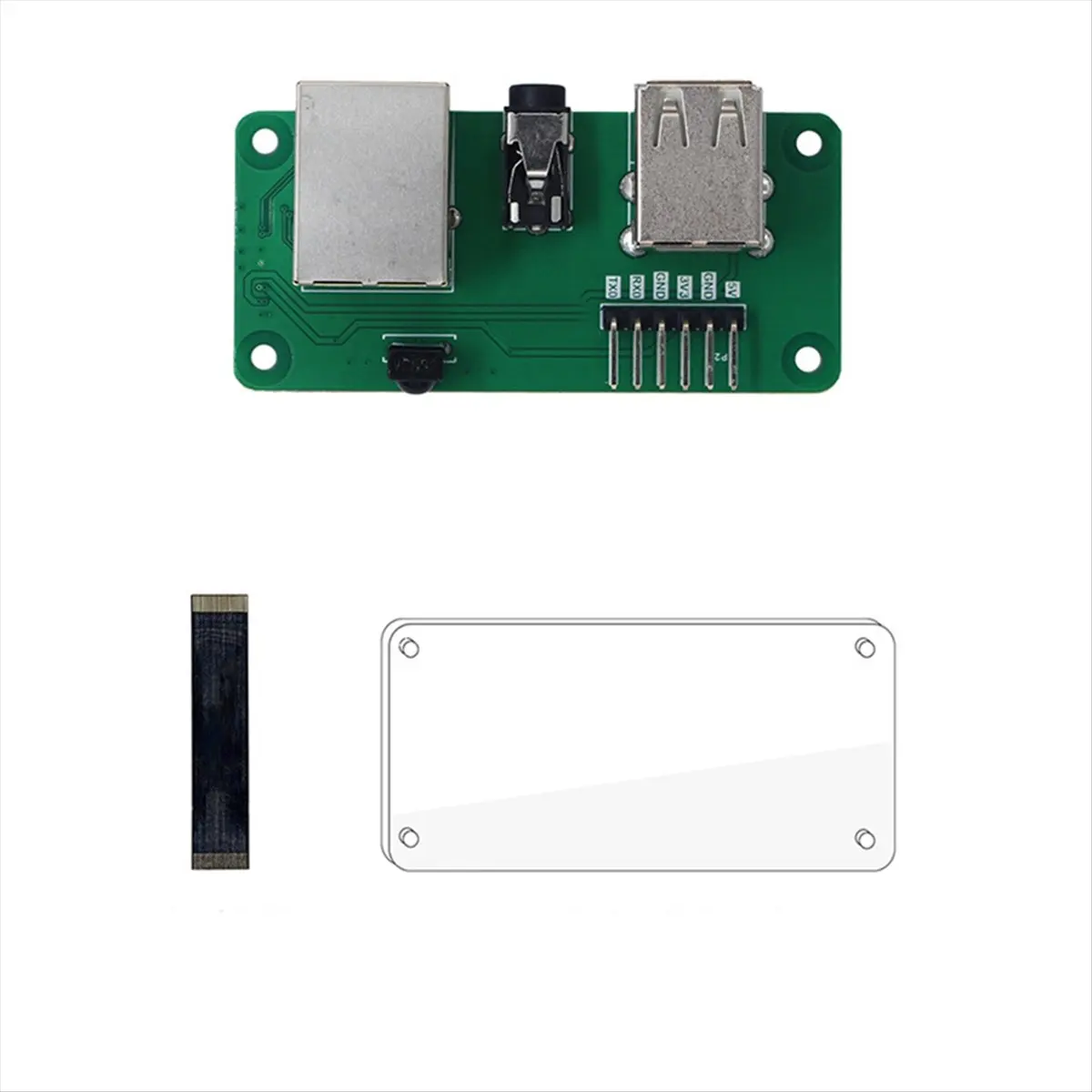 DTC5 For WalnutPi ZeroW Expansion Board 100M Ethernet Port 2XUSB2.0 3.5mm Audio Output with Acrylic Base