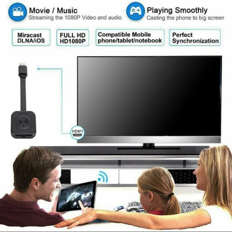 K1AA ไร้สายโทรศัพท์ Screen Mirroring Adapter Dongle สำหรับธุรกิจความบันเทิงภายในบ้าน