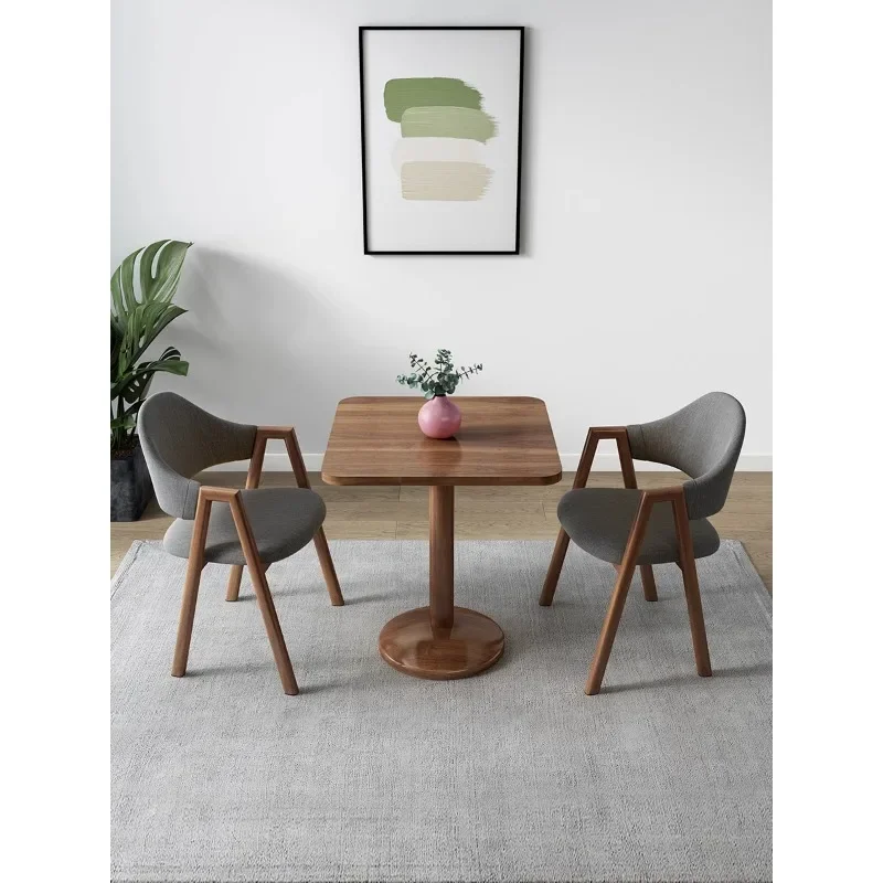 Simple single and double dining table small apartment dormitory table and chair combination milk tea shop shop exhibition hall f