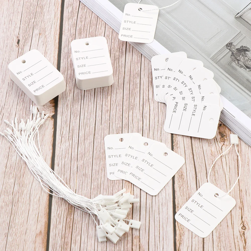 500/1000PCS Useful Snap Lock Fittings Garment Supplies Hang Tag String Hangtags Price Tags Clothing Label view 2