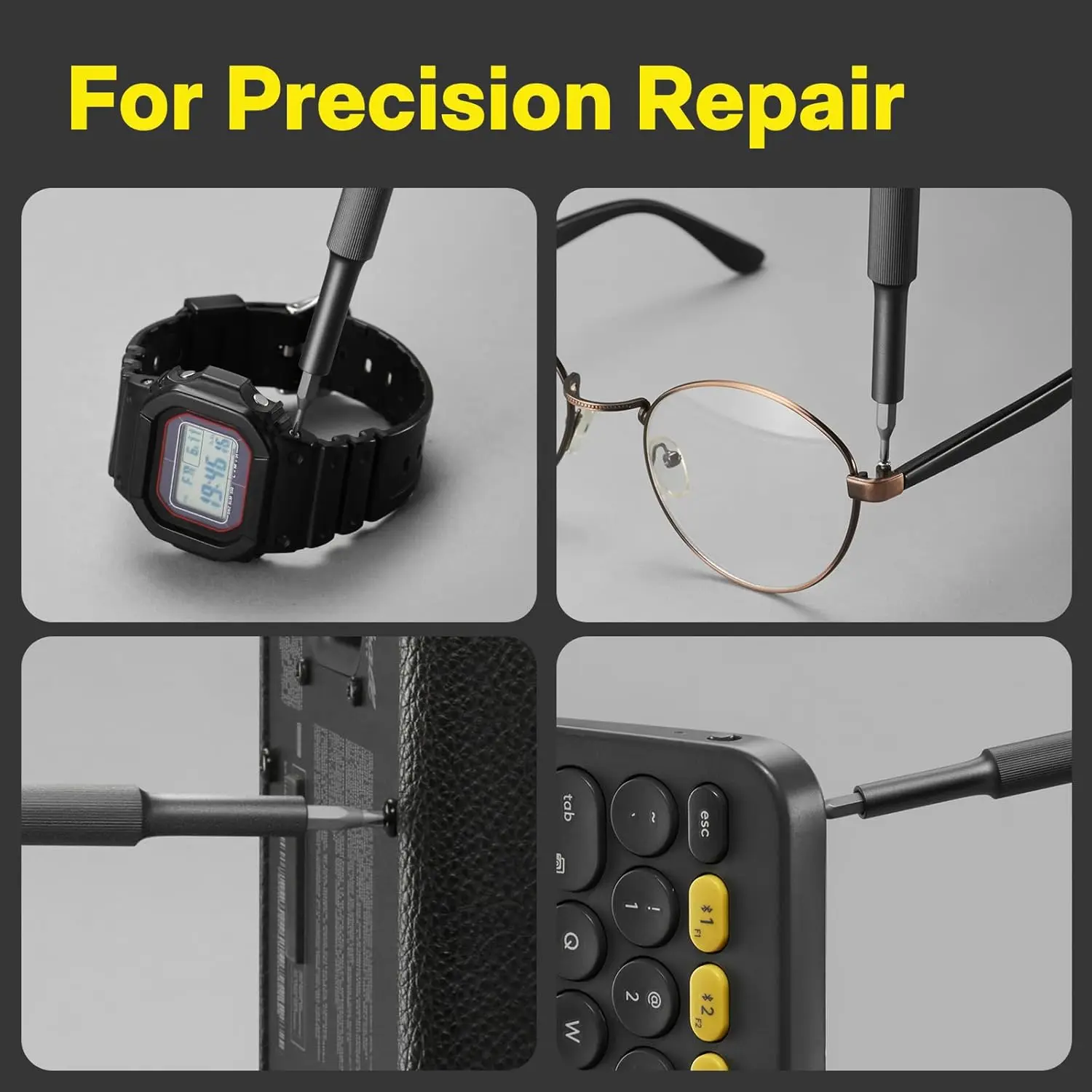 مجموعة مفكات براغي دقيقة 28 في 1 مع لقم مغناطيسية للإلكترونيات والساعات والهواتف وأجهزة الكمبيوتر المحمولة والكاميرات وإصلاح النظارات