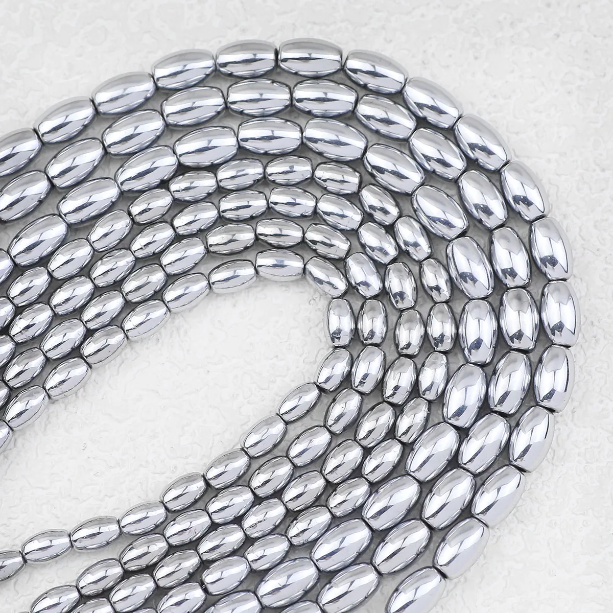 Natürliche Körner Form Stein Überzug Silbrig Hämatit Spacer Lose Perlen 6/8MM Für DIY Schmuck Machen Charms armband Zubehör