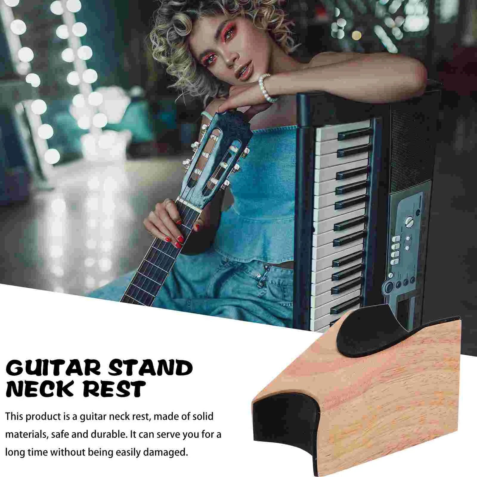 Guitar Ukulele Bass Neck Shim Accessories Kit Wood Color Electric Repair Luthier Tool Rest Cradle Fret File