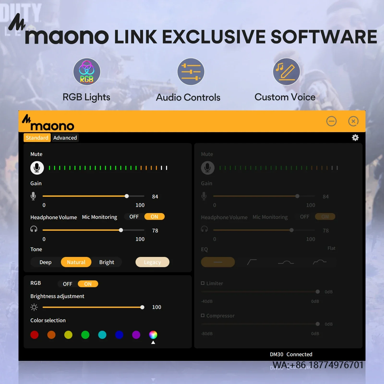 Maono DM30 RGB Micrófono USB Micrófono para juegos RGB Micrófono para computadora Micrófono para juegos USB con ganancia de micrófono y iluminación RGB para PC, teléfono