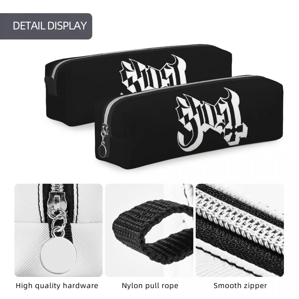 Ghost B.C. Band Pencil Cases Big Capacity Pen Bags Pen Box For Boys Girls Students Stationery Pencil Pouch Cosmetic bag