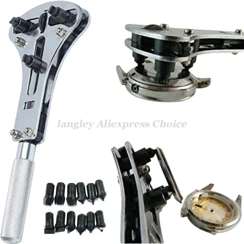 مجموعة أدوات إصلاح الساعة قابلة للتعديل، فتاحة استبدال البطارية وحامل الحركة، أداة إزالة علبة مفتاح الربط 3 نقاط