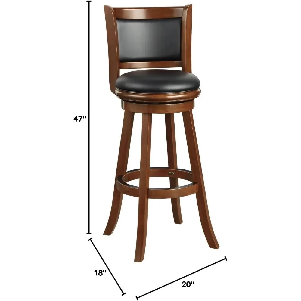 Banco de bar giratório extra alto Augusta, 34 polegadas, 1 pacote, cereja