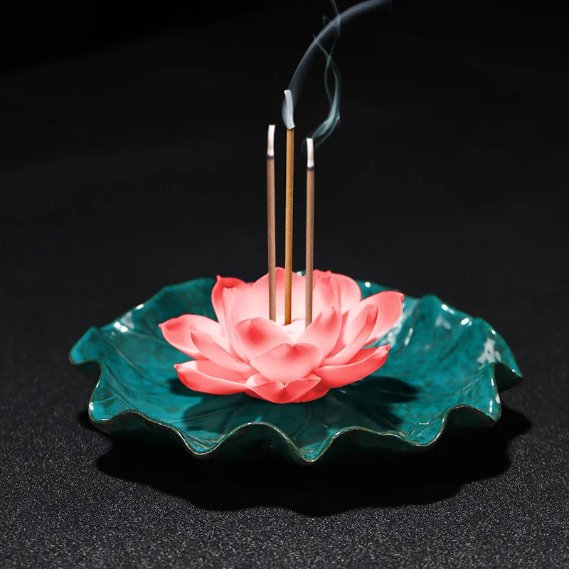 Ceramic antique homeZen lotus fragrance insert,incense burner,Handmade, traditional handicrafts,embellishing interior decoration