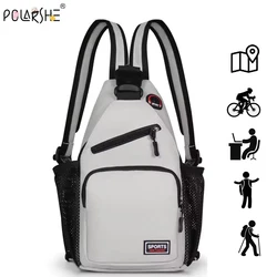 Polarshe Travel Men borsa a tracolla sul petto con foro per auricolari borsa sportiva a tracolla Mini borsa da cintura da donna zaino multifunzione