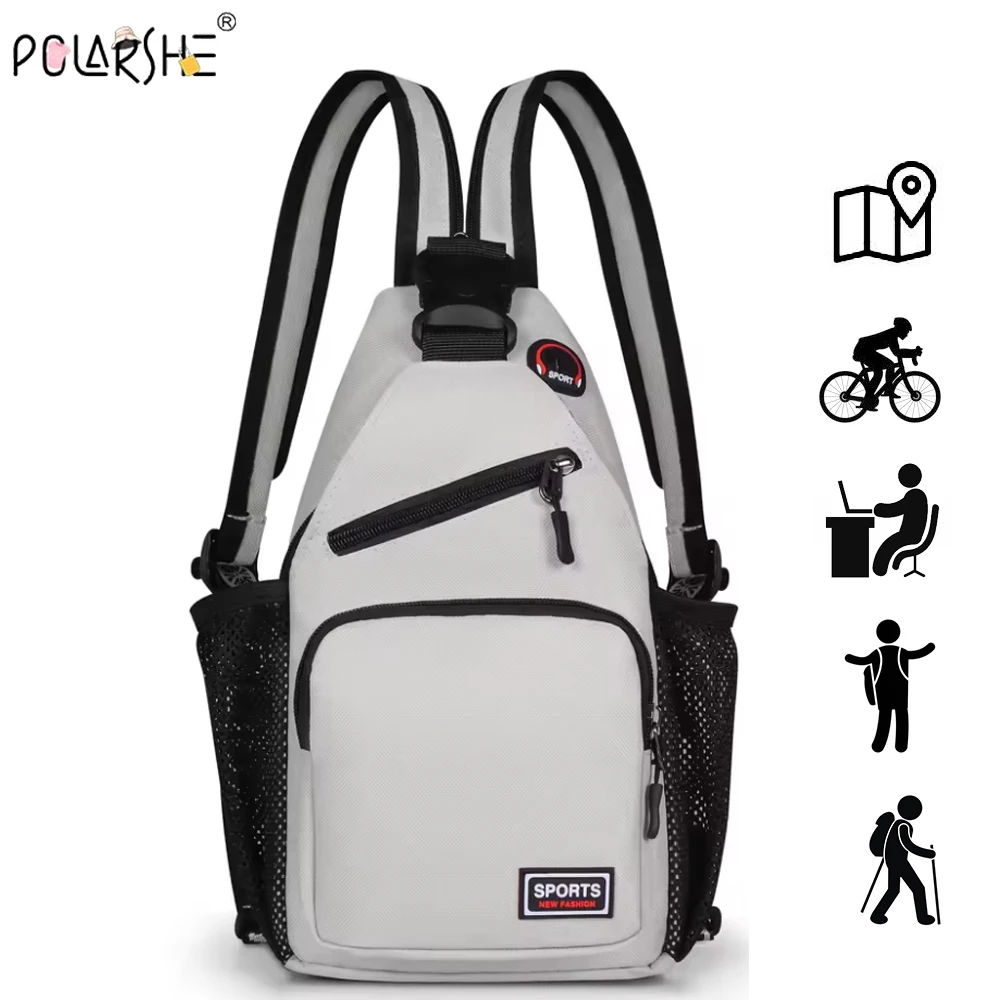 Polarshe plecak podróżny z paskiem męska torba na klatkę piersiową z otworem na słuchawki na zewnątrz kobiety mała torba na klatkę piersiową typu crossbody wielofunkcyjny plecak