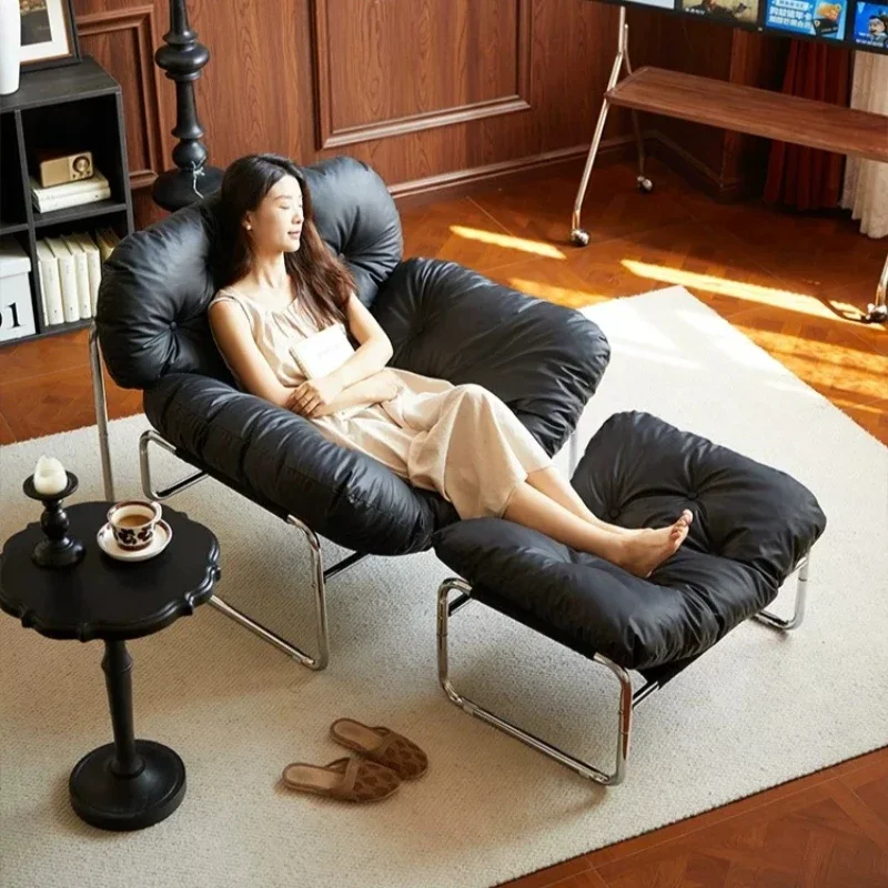 Nordic Recliner Living Room Chairs Arm Lazy Oversized Nordic Living Room Chairs Designer Reading Sillas Mid Century Furniture