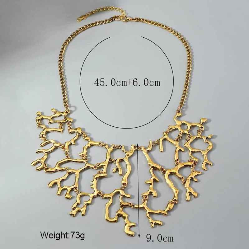 Fashion Unique Vintage Statement Splicing Tree Branch Necklace For Women Jewelry Punk Collar Choker Maxi Necklace Collier Femme