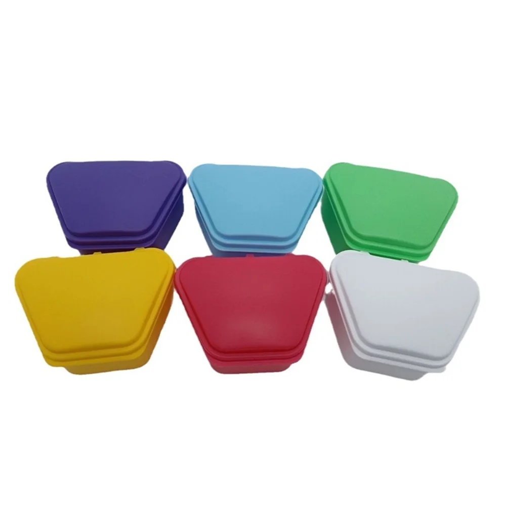 

10pcs Denture Storage Box Dental Retainer Orthodontic Mouth Guard Container Plastic Oral Hygiene Supplies Tray Dental Case