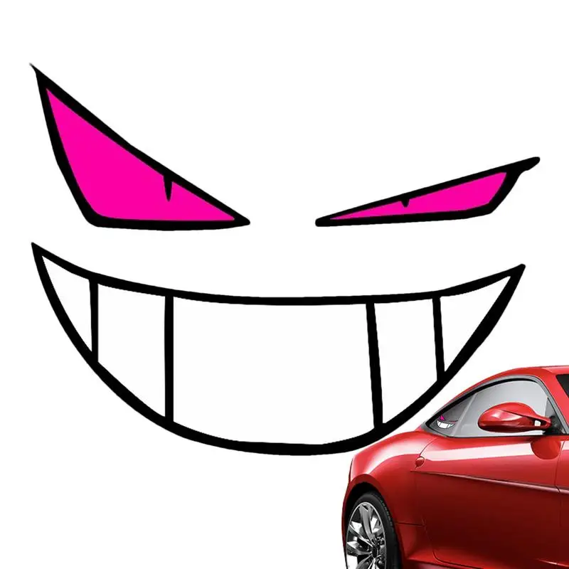 Demon Eyes Car Sticker Waterproof car Bumper decal Decorative Reflective Smiling Demon Teeth Window Cling Car Exterior Decor