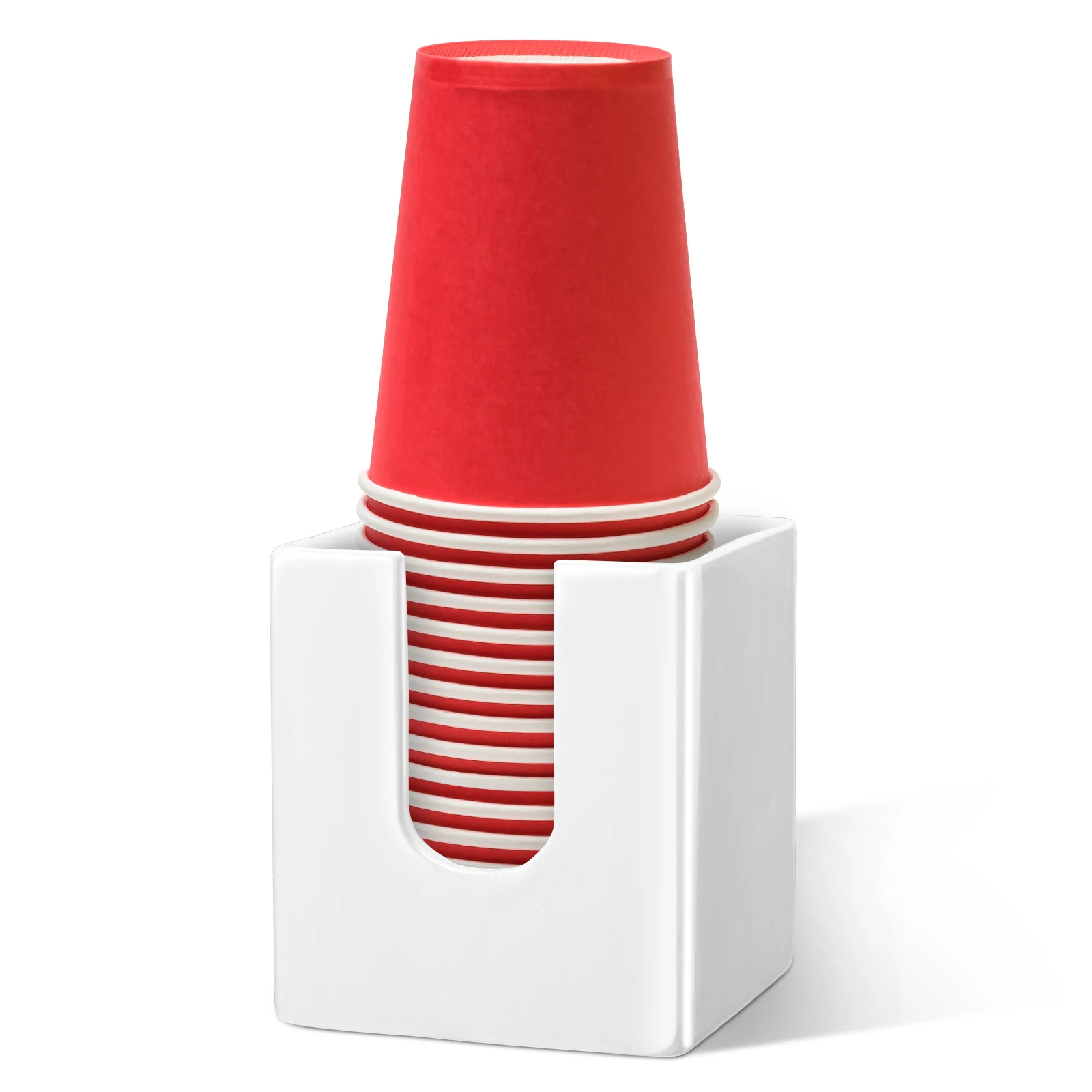 

Paper Cup Dispenser Holds 3-4oz Papers Cups Mini Disposable Paper Cup Holder for Bathroom Vanity Countertop Kitchen Dining Room