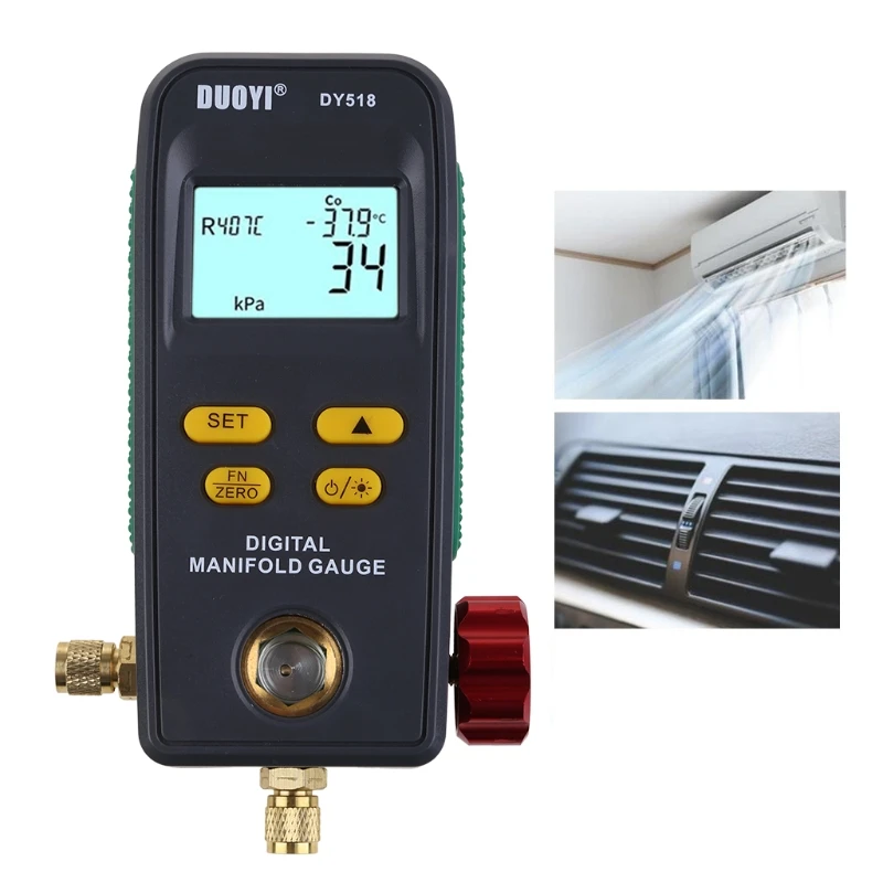 

DY518 Digital Refrigeration Pressure Gauge Air Conditioning Vacuum Pressure Test