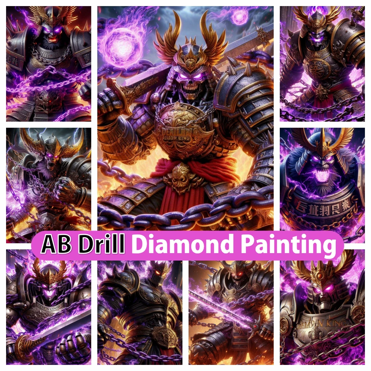 

Japan Samurai 5D DIY AB Diamond Painting Mosaic Fantasy Art Cross Stitch Kits Embroidery Rhinestones Home Decor Gift