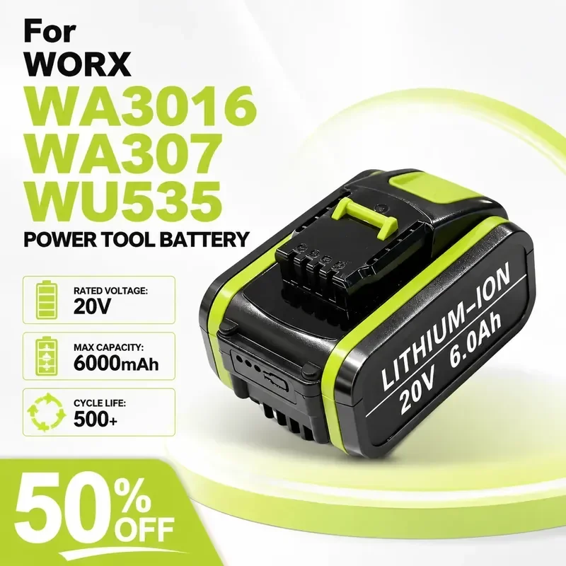 

For Wickers 20V Small Foot Plate Lithium Battery Replacement WA3016 WA307 WU535 Power Tool Battery