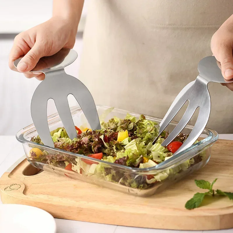 Salat gabel Edelstahl Besteck Set Küchen geschirr Kochute nsilien Antihaft-Rührsalat Server Küchengeräte Zubehör