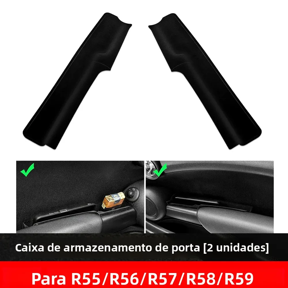 Caixa de Armazenamento para Apoio de Braço de Porta de Carro para Mini One/Cooper S SD JCW R56 R57 R55 Clubman R58 Coupe R59, em ABS, para Celular e Carteira, Compartimento de Armazenamento Automotivo