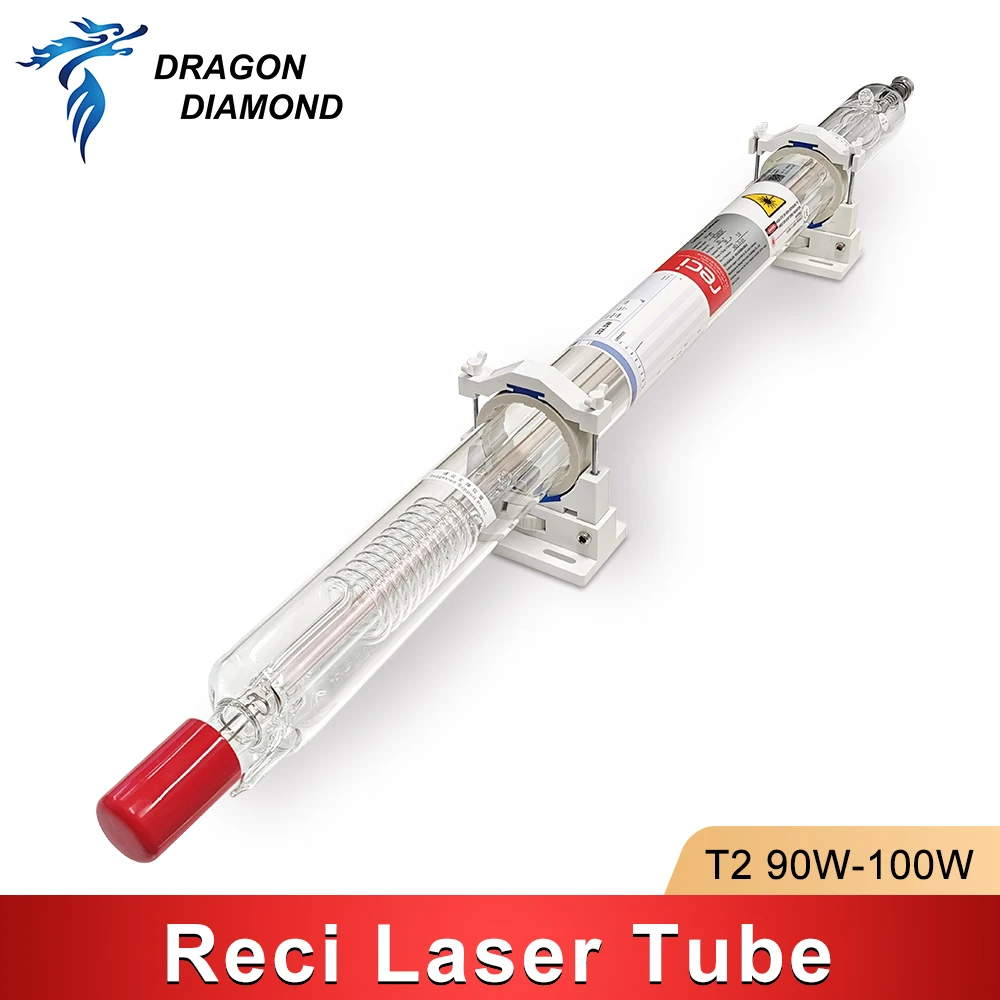 DRAGON DIAMOND Reci T-series T2 90W-100W CO2 Laser Tube Length 1250mm Dia.65mm for Laser Engraving Cutting Machine