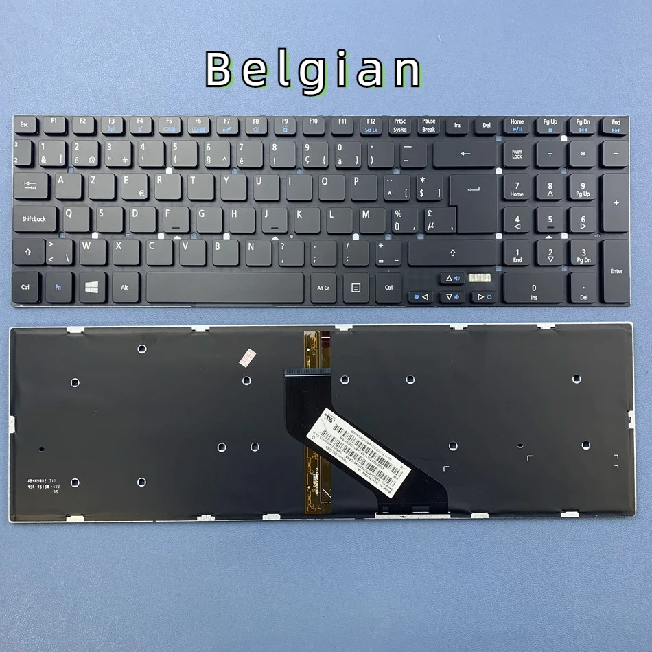 Belgium Backlit Laptop  Keyboard for Acer V3-7710 7710G 772G E1-530 530G E1-572 731 522 5830 5830T 5830TG 5755G Series BE Layout