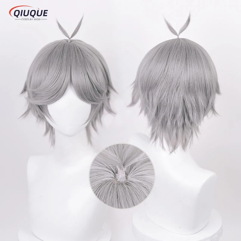 

Anime Sugawara Koushi Cosplay Wig Silver Gray Short Heat Resistant Synthetic Hair Halloween Role Play Wigs + Wig Cap