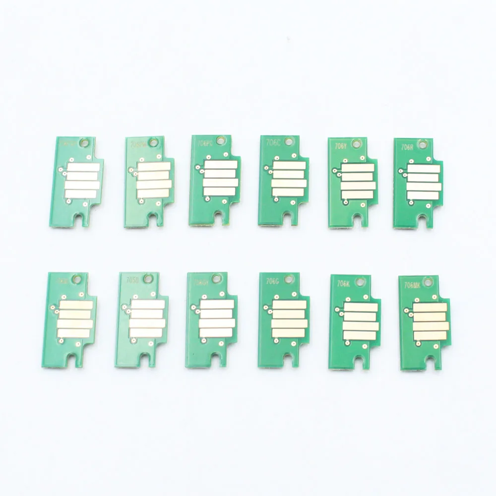 12 Colors PFI-704 PFI 704 PFI704 Compatible Ink Cartridge Chip For Canon IPF8300S IPF8310S IPF8300 Printer Chips