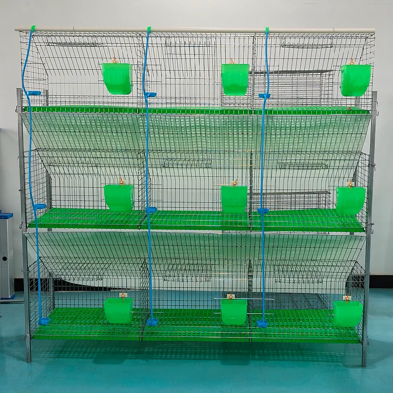 

Hot-dip Galvanized Rabbit Cage Set Rabbit Nest Cage 3 Layer 9 Hole Rabbit House Breeding Cage