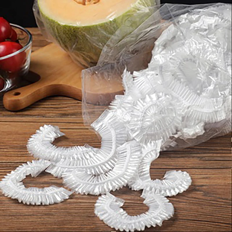 50/100Pcs Disposable Food Cover Plastic Wrap Elastic Food Lids Bowls Caps Storage Kitchen Food Fresh Keeping Saver Bag