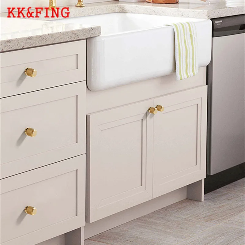 KK&FING Modern Simple Round Black Gold Silver Single Hole Handles Cabinet Door Knobs and Handles Drawer Pulls Furniture Hardware