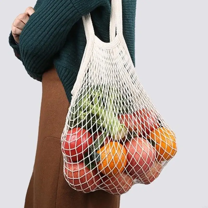 

Y3NE Multipurpose Friendly Cotton Mesh Shopping Bag For Freshly Fruits Vegetables In Grocery Stores Foldable Design