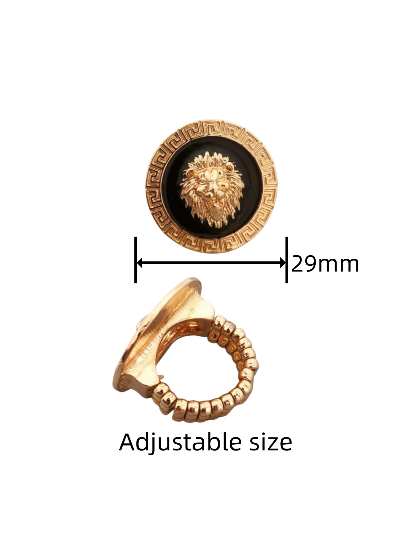 Unique Zinc Alloy Ring with Adjustable Lionhead Design rings for women