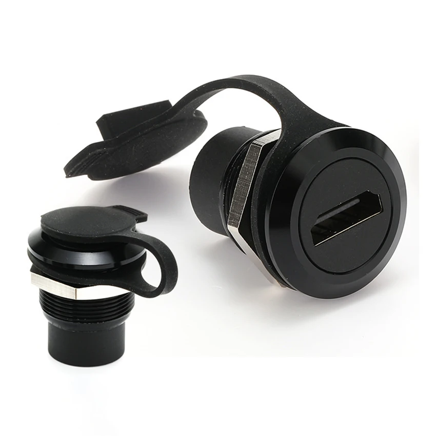 

1pcs Metal Round Socket Module Straight Through Network USB2.0 3.0 HDMI Type-C Connector Panel Mounting