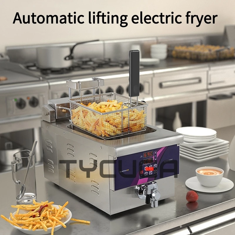 10L/12L Electric Deep Fryer Oil Oven Hotpot Adjustable Thermostat Fried Chicken Grill French Fries Frying Machine Heating Cooker