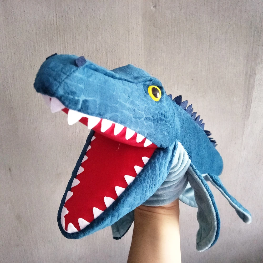 Wysokiej jakości pluszowa zabawka z kreskówki Mosasaur Dinozaur z otwartymi ustami