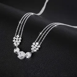 wholesale 45cm 925 Sterling silver Charms necklace Luck beads jewelry fashion cute chain for women lady wedding gift