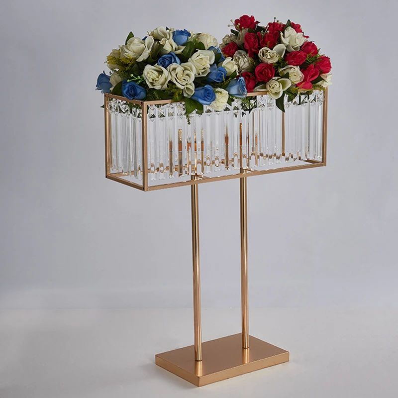 

2pcs 6 pcs Wedding Table Centerpiece 29.5 Inches Tall Crystal Road Lead Flower Rack Event Party Decoration